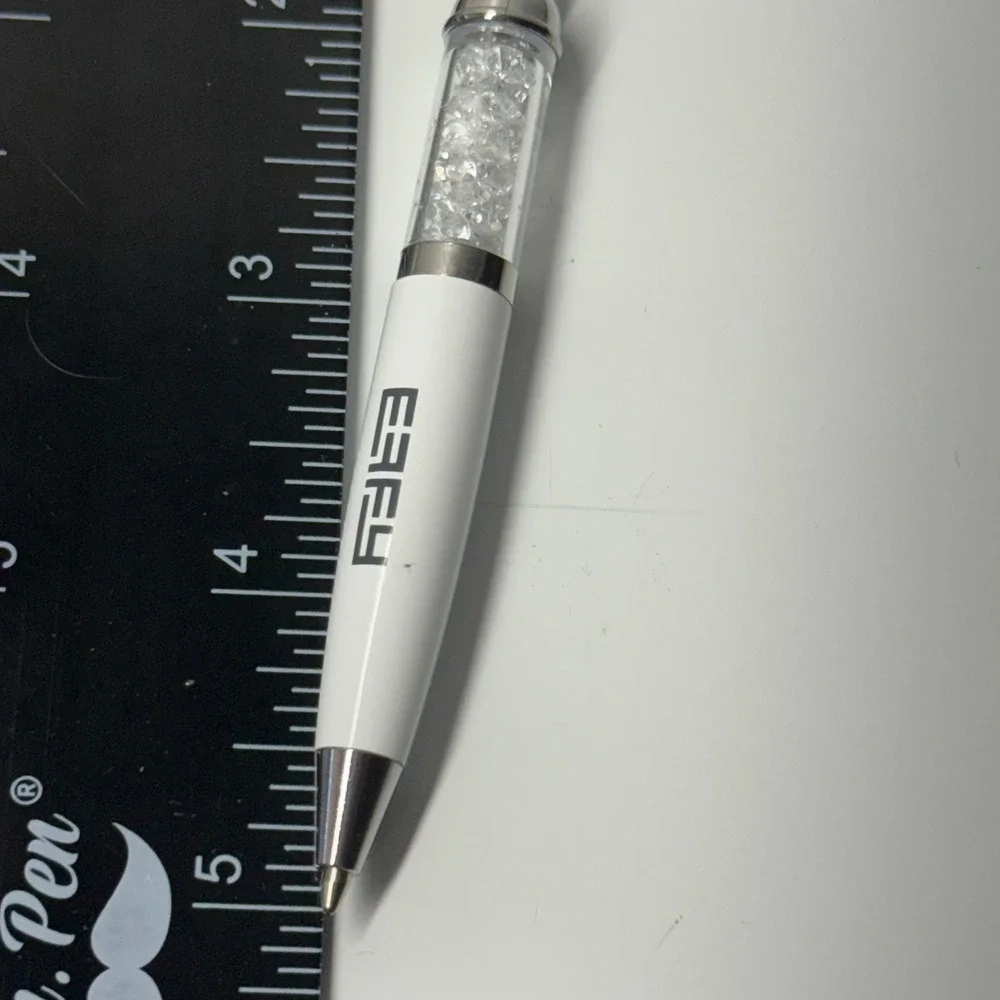 EFFY White Pen Keychain Sparkle‎ Pen Bling Pen with Clip Charm